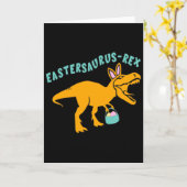 Carte Eastersaurus Cadeau de dinosaure de Pâques pour ad (Fleur jaune)