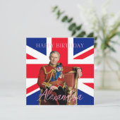 Carte Easy Custom Name King Charles III drapeau britanni (Debout devant)
