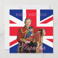 Easy Custom Name King Charles III drapeau britanni