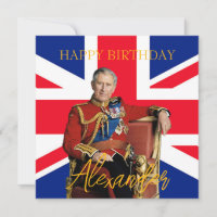 Easy Custom Name King Charles III drapeau britanni