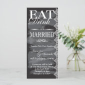 Carte Eat, Boire & Etre Marié Chalkboard Mariage invite (Debout devant)