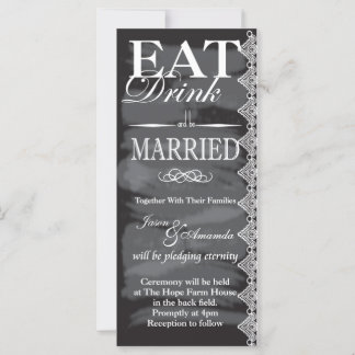Carte Eat, Boire & Etre Marié Chalkboard Mariage invite