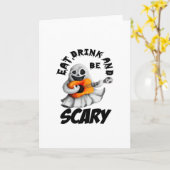 Carte Eat Drink And Be Scared Minimal Clean (Fleur jaune)