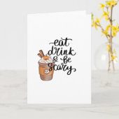 Carte Eat Drink And Be Scary Funny Trendy (Fleur jaune)