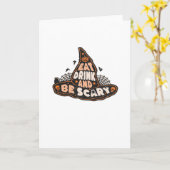 Carte Eat Drink And Be Scary Witch Only Halloween Gift F (Fleur jaune)