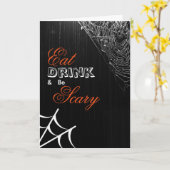 Carte Eat Drink & be Effrayant Halloween Spider Web Card (Fleur jaune)