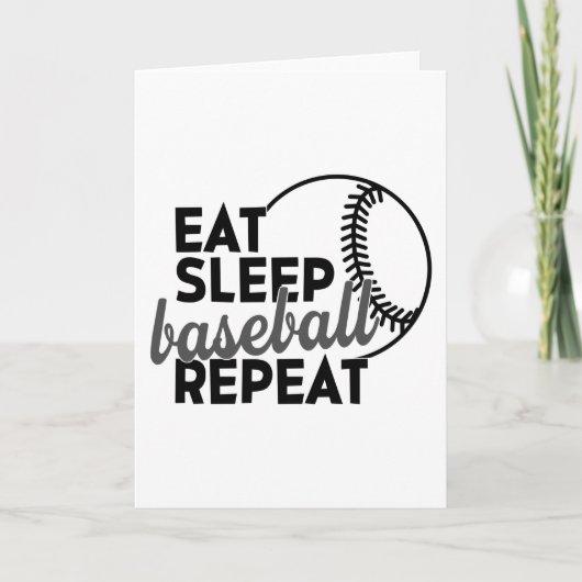 Carte Eat Sleep Baseball Repeat (Devant)