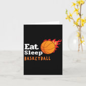 Carte Eat Sleep Basketball (Fleur jaune)