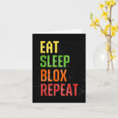 Carte Eat Sleep Blox Repeat, Blox Gaming, Funny Blox Cos (Fleur jaune)