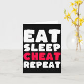 Carte Eat Sleep Cheat Repeat Funny Cheating Cheater  (Fleur jaune)