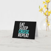 Carte Eat Sleep Cruise Repeat Holiday Vacation Gift (Fleur jaune)