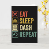 Carte Eat Sleep Dash Répéter Video Game Géométrie Vidéo (Fleur jaune)