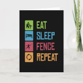 Carte Eat Sleep Fence Fencing Fencer Epee (Devant)
