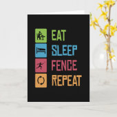 Carte Eat Sleep Fence Fencing Fencer Epee (Fleur jaune)