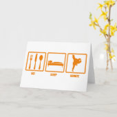 Carte Eat Sleep Karate (Fleur jaune)