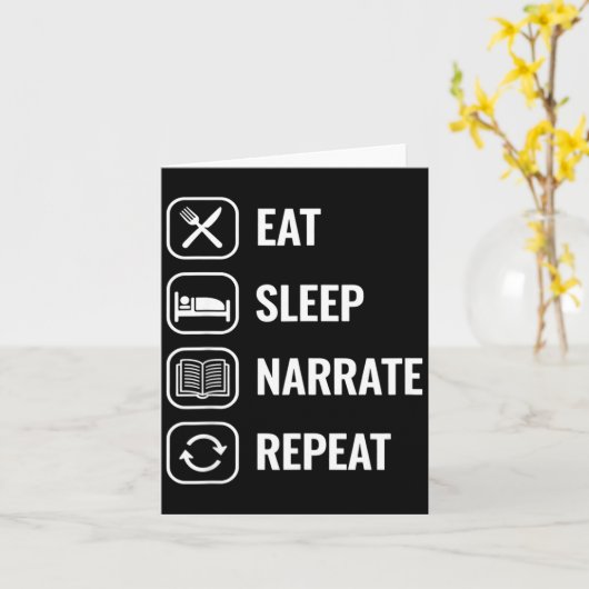 Carte Eat Sleep Narrate Repeat Clical Education Homescho (Fleur jaune)