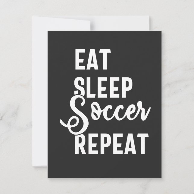 Carte eat sleep soccer repeat (Devant)