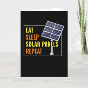 Carte Eat Sleep Solar Panels Photovoltaïque Sun