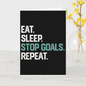 Carte Eat Sleep Stop Goals Repeat Goalie Soccer Hockey K (Fleur jaune)