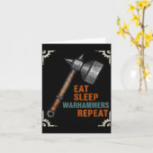 Carte Eat Sleeps Warhammers Repeats Tee For Men Women Bo (Fleur jaune)