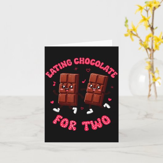 Carte Eating Chocolate For Two Pregnancy Valentines Day  (Fleur jaune)