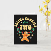 Carte Eating Christmas Cookies For Two - Pregnancy Revea (Fleur jaune)