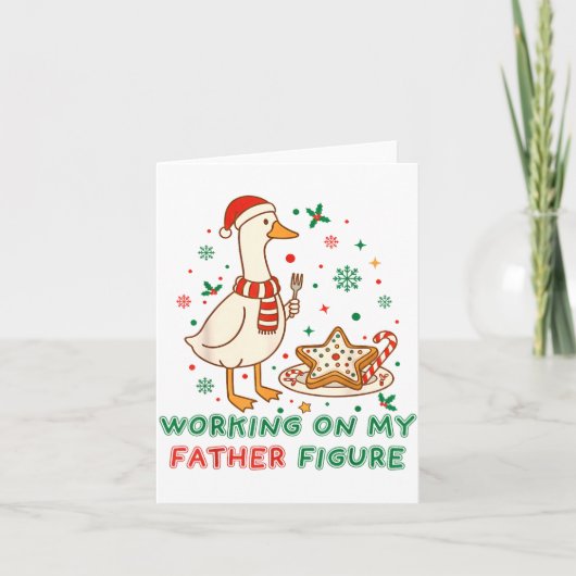 Carte Eating Cookies For Two Working On My Dad-bod Santa (Devant)