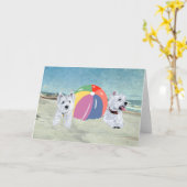 Carte Eau Bleue Westies en été (Fleur jaune)