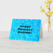 Carte Eau de piscine bleue claire Photo Anniversaire (Fleur jaune)