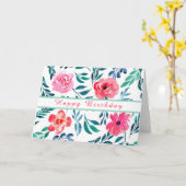 CARTE EAU FLEUVE COLORÉE ART JOYEUX ANNIVERSAIRE (Fleur jaune)