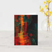 Carte Eau Orange Rouge Bleu moderne Art Abstrait Motif (Fleur jaune)