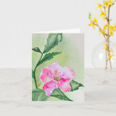 Carte Eau rose fleur personnalisable (Fleur jaune)