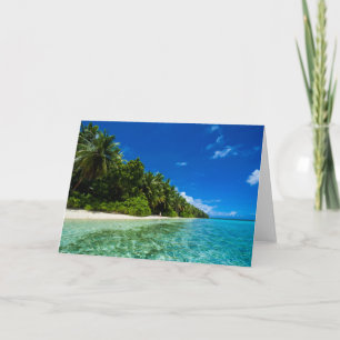 Carte Eaux Bleues D'Une Plage Tropicale