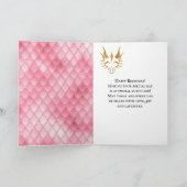 Carte Écaille de Dragon Rose Paillettes Faux Joyeux Anni (Intérieur)