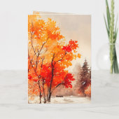 Carte Ecclésiaste 3:11 Verse Bible Automne Aquarelle (Dos)