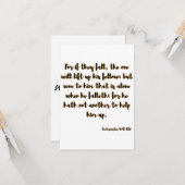 Carte Ecclésiaste 4:10 KJV Bible Scripture Salutation (Devant/Arrière en situation)