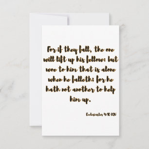 Carte Ecclésiaste 4:10 KJV Bible Scripture Salutation