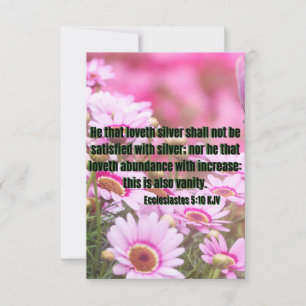 Carte Ecclesiastes 5:10 Bible Verse Pic Flat Salutation