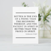 Carte Ecclesiastes 7:8 KJV Bible Verse Flat Salutation (Debout devant)