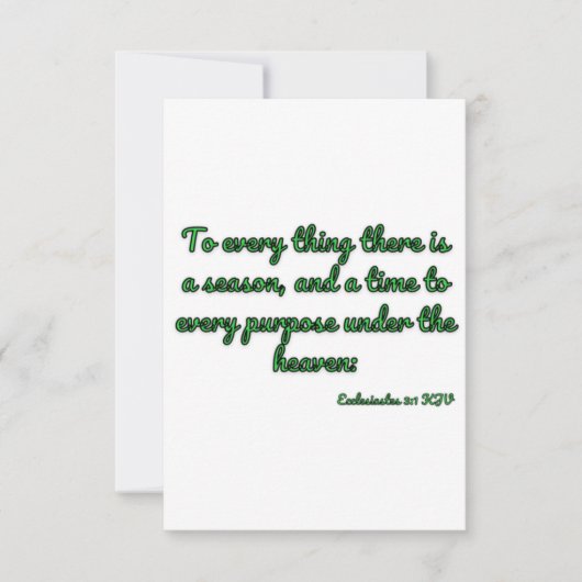 Carte Ecclesiates 3:1 KJV Bible Verse Flat Salutation (Devant)