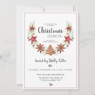 Carte Échange de biscuits Fête de pâtisserie de Noël