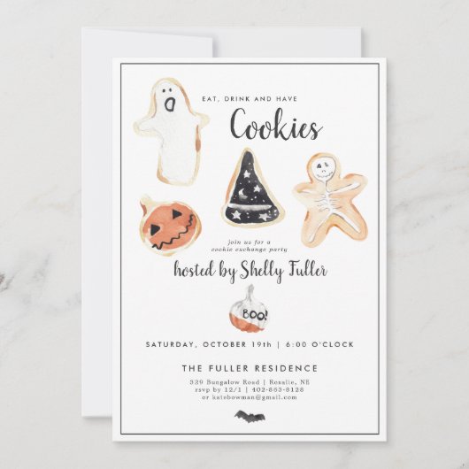 Carte Échange de cookies | Halloween Baking Party (Devant)