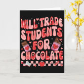 Carte Échangera élèves contre chocolat Professeur Valent (Fleur jaune)