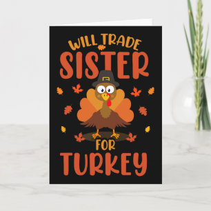 Carte Échangerai ma sœur contre un dîner de Thanksgiving