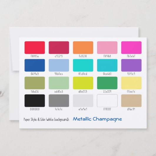 Carte Échantillon de couleur Champagne Métallisé (Devant)