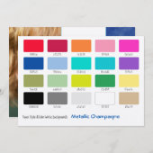 Carte Échantillon de couleur Champagne Métallisé (Devant / Derrière)