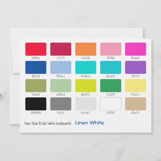 Carte Échantillon de couleur lin blanc (Devant)