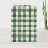 Carte Écharpe de Noël verte crème cerf marron rustique (Dos)