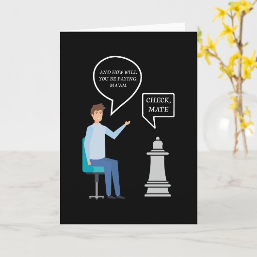 Carte Échec et mat Reine (Fleur jaune)