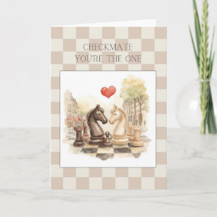 Carte Échec et mat Tu es le seul Carton d'amour d'échecs